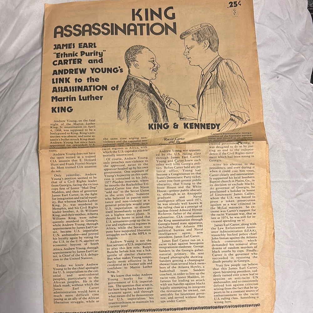 Vintage King Assassination Newspaper